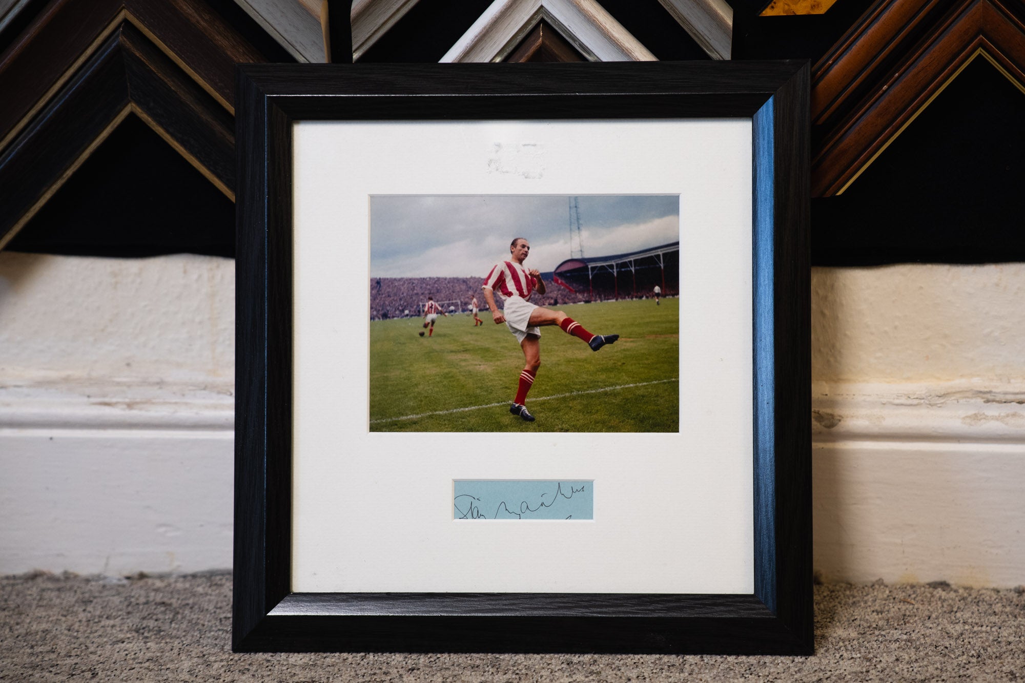 Signed Stanley Mathews Framed Photo