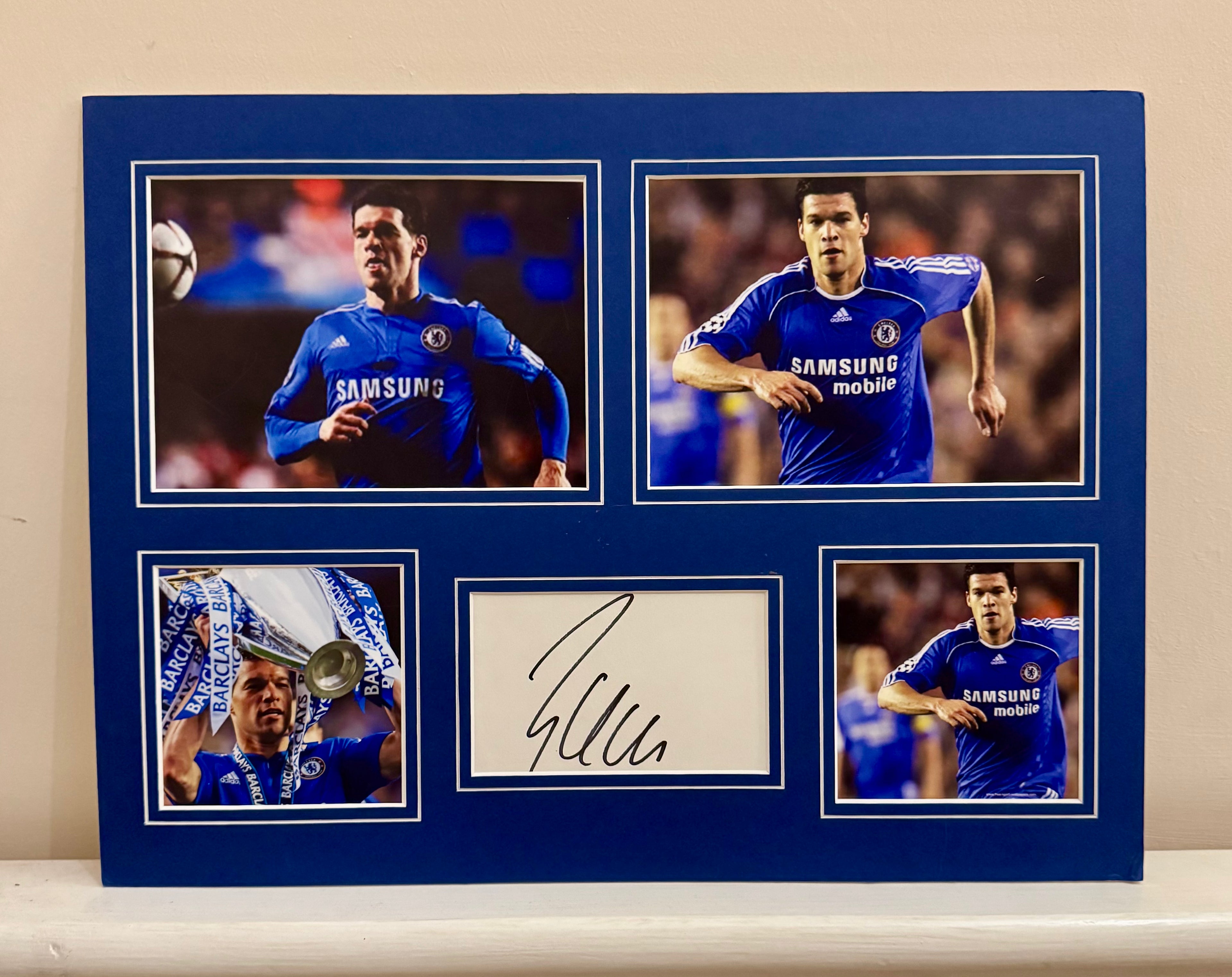 Signed Michael Ballack Chelsea Mounted Piece