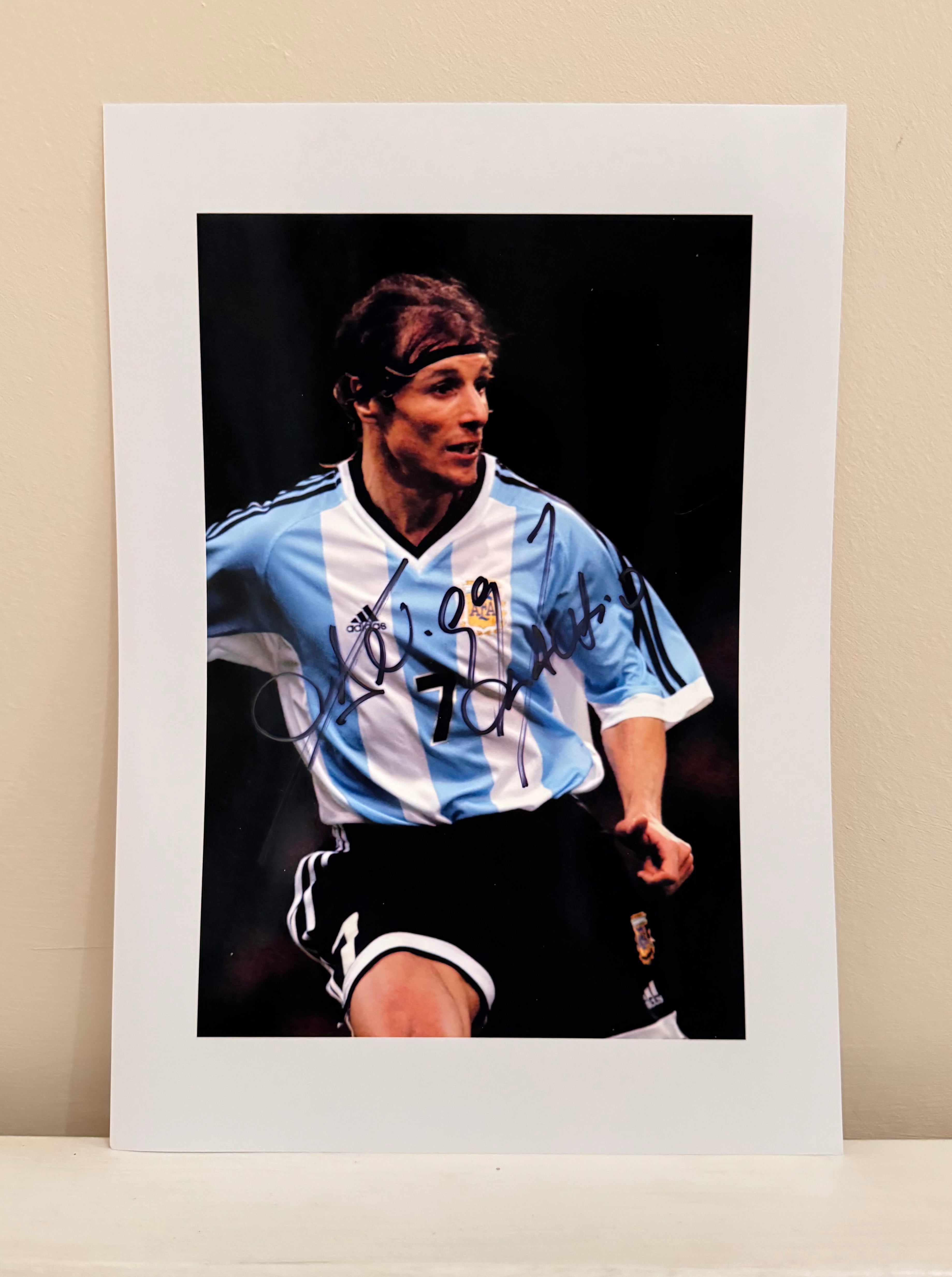Signed Claudio Caniggia Argentina Photo