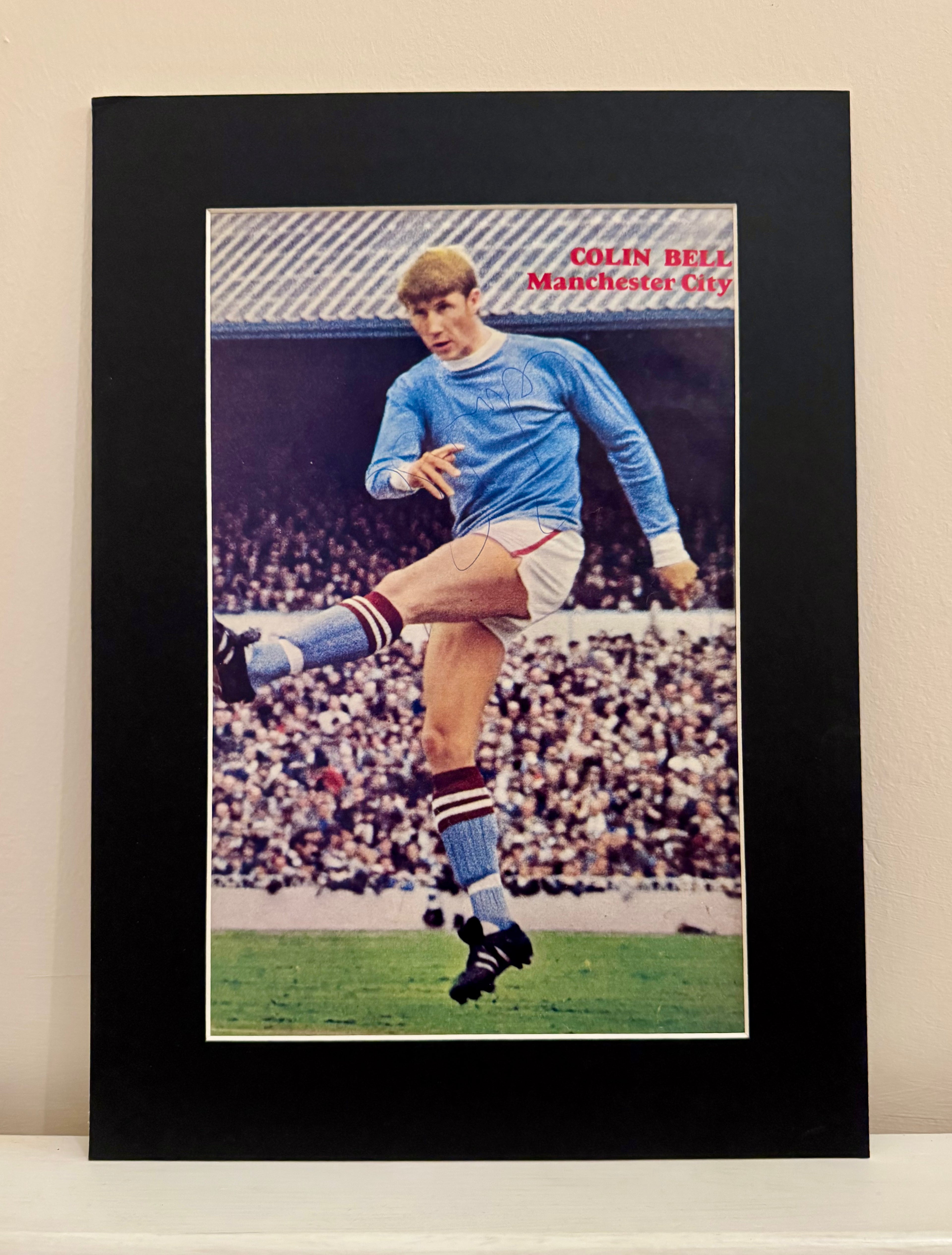 Signed & Mounted Colin Bell Manchester City Magazine Photo