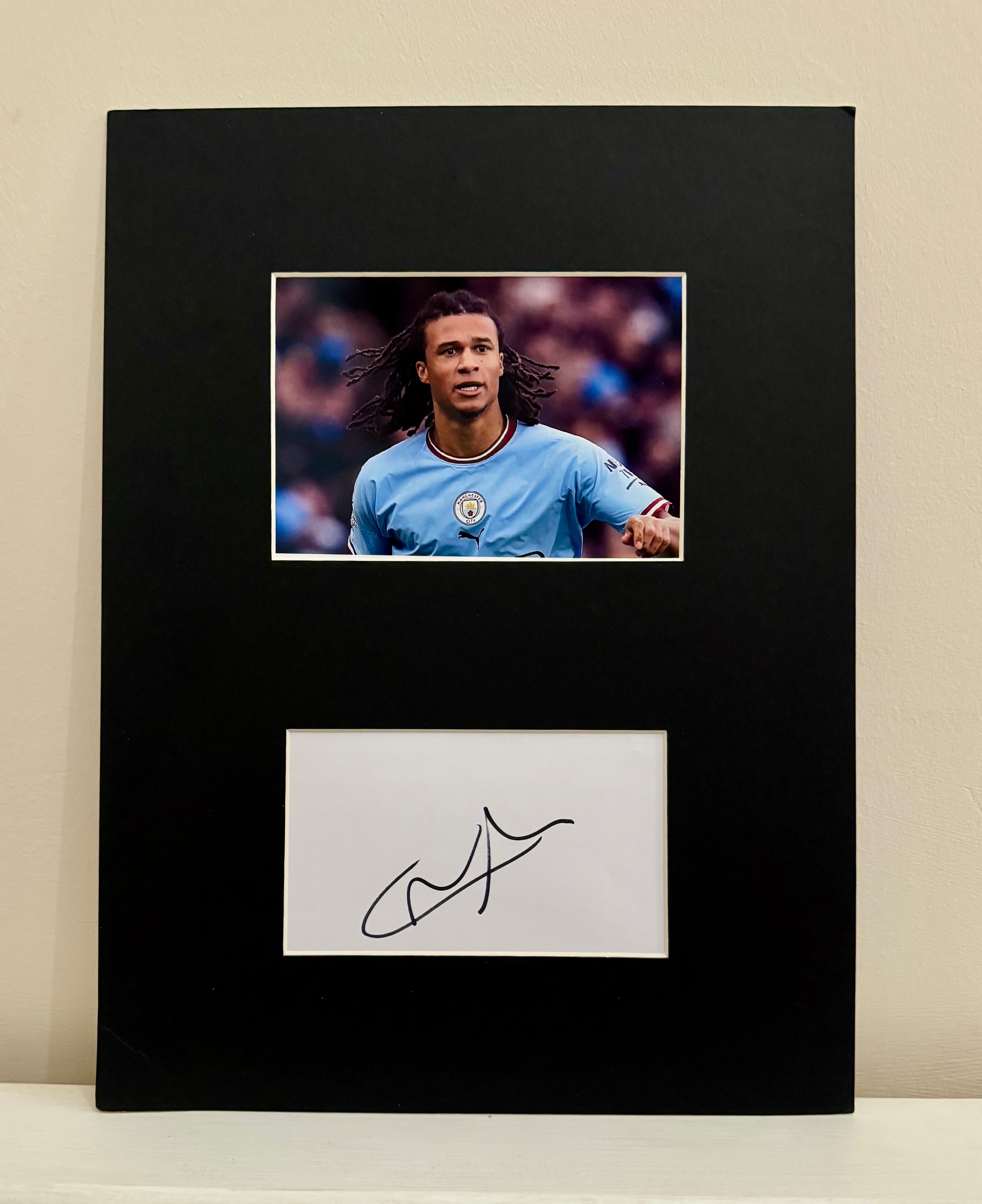 Signed & Mounted Nathan Ake Manchester City Piece