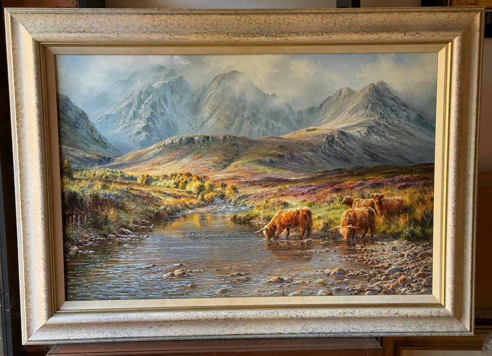 Highland Cattle Scene Framed