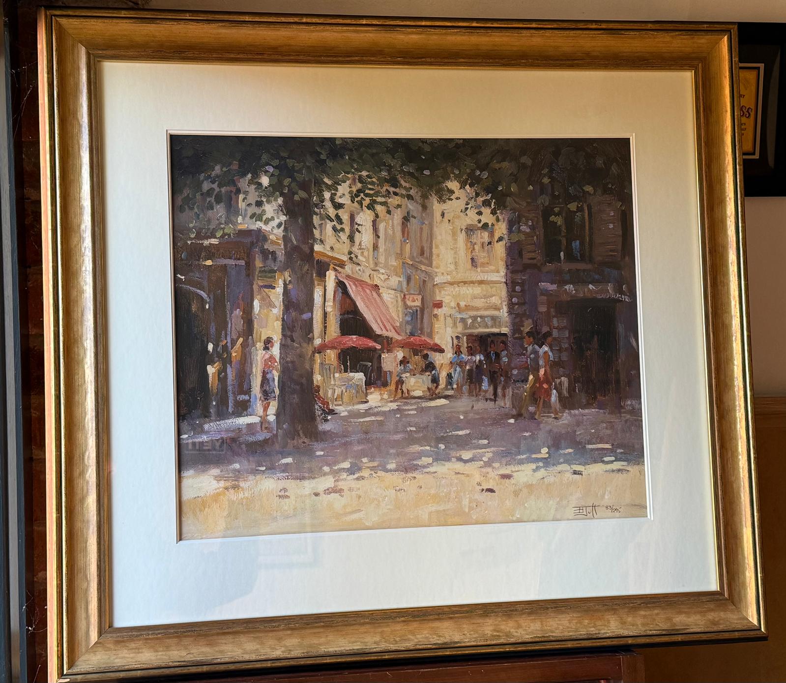 Signed Brian Jull certified print of French street scenes